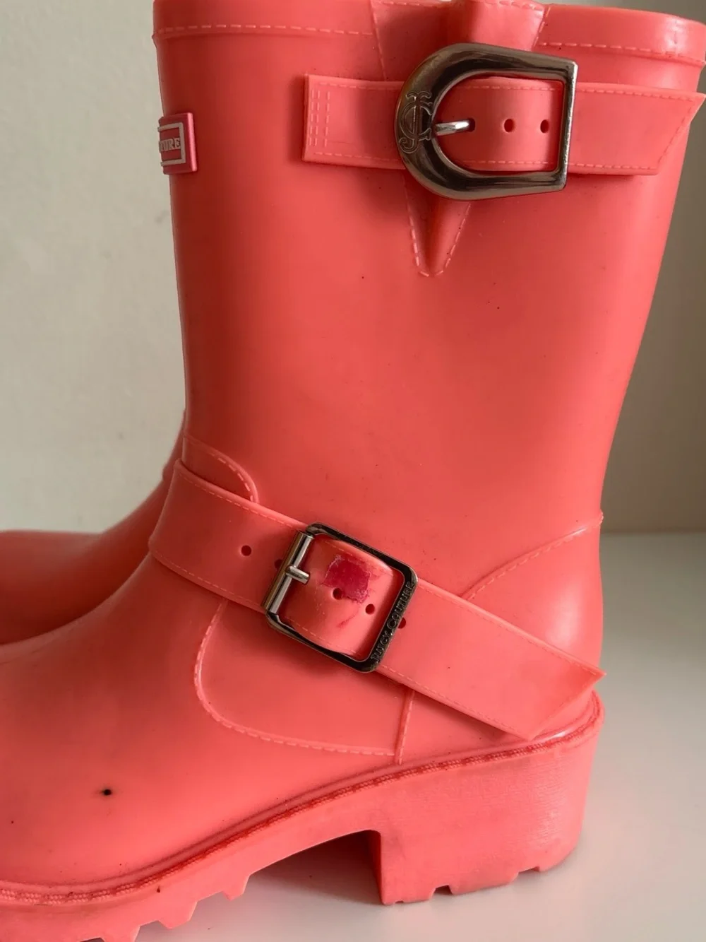 Juicy Couture Coral Pink Waterproof Rain Boots kids 3 enfant 32